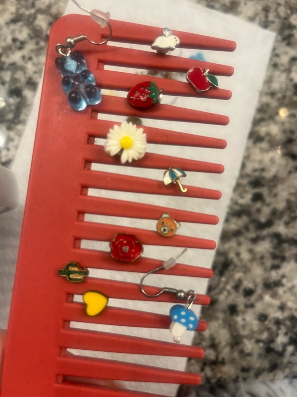 Kids Assorted Cute Charm Earrings - Red